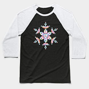 Festive Folkloric Snowflakes Baseball T-Shirt